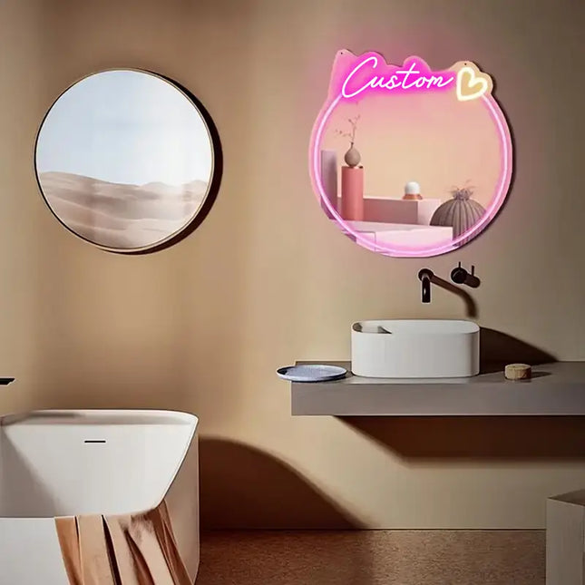 Custom Beautiful Neon Light, Custom Name Mirror LED Light, Girl Gift, Bedroom