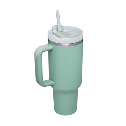 40 Oz Tumbler With Handle Straw Insulated, Stainless Steel Spill Proof Vacuum   For Car Gym Office Travel (No photo)