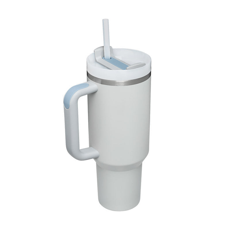 40 Oz Tumbler With Handle Straw Insulated, Stainless Steel Spill Proof Vacuum   For Car Gym Office Travel (No photo)