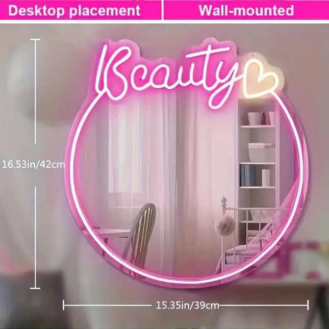 Custom Beautiful Neon Light, Custom Name Mirror LED Light, Girl Gift, Bedroom