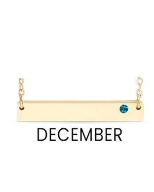 18K Gold PVD Stainless Steel Bar Birthstone Necklace (no photo Only text)