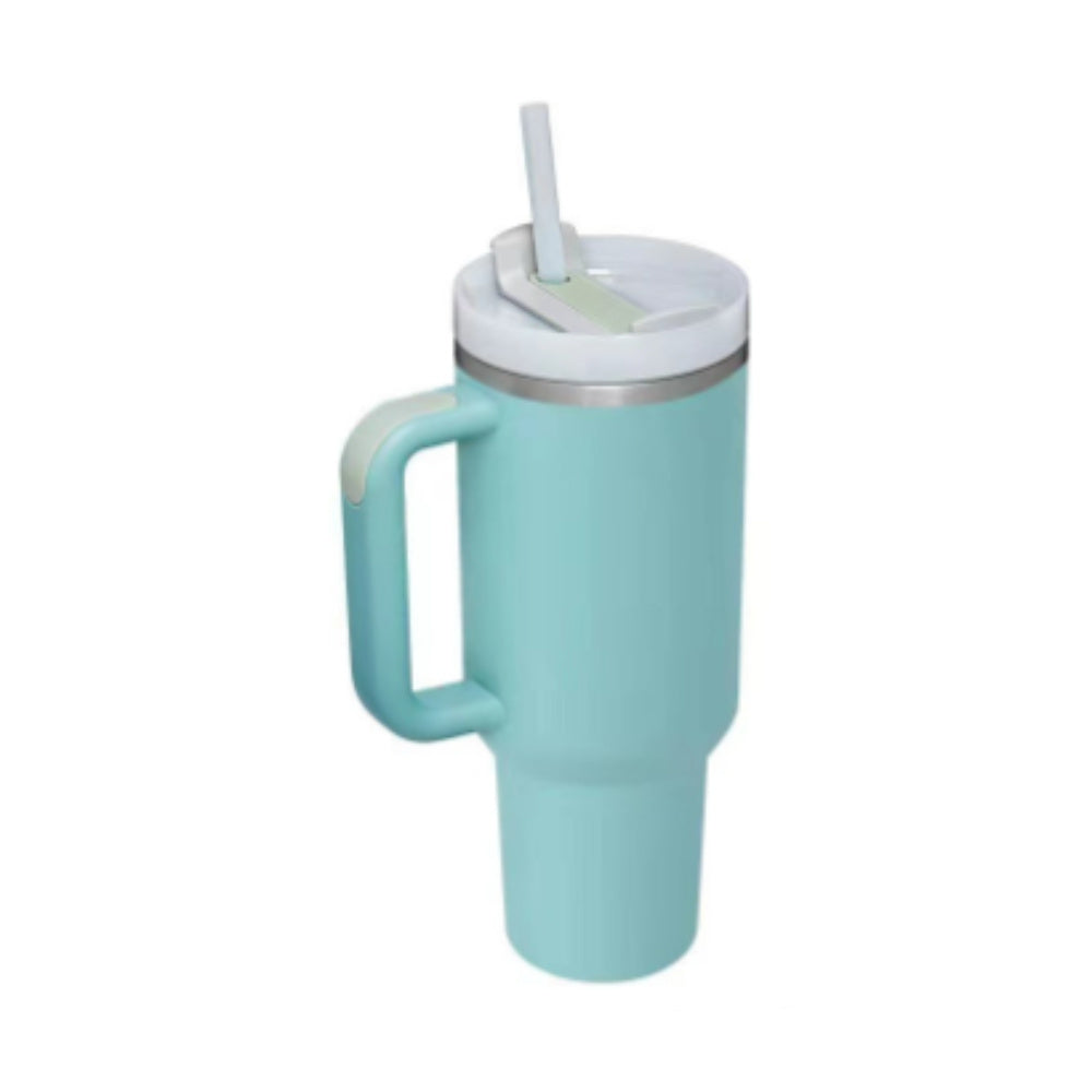 40 Oz Tumbler With Handle Straw Insulated, Stainless Steel Spill Proof Vacuum   For Car Gym Office Travel (No photo)
