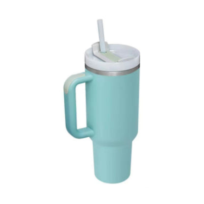40 Oz Tumbler With Handle Straw Insulated, Stainless Steel Spill Proof Vacuum   For Car Gym Office Travel (No photo)