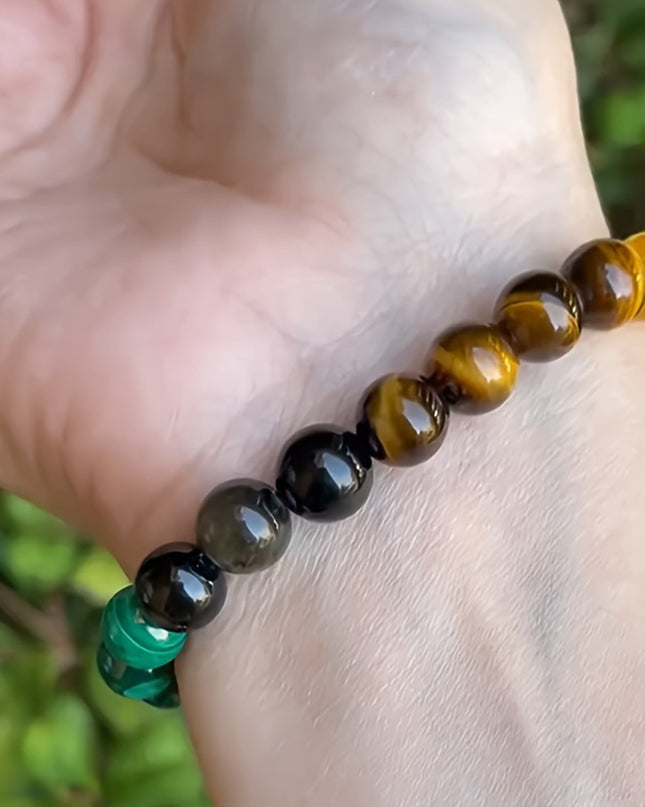 Universal Natural Stone Bracelet Citrine Dongling Stone Malachite Bracelet