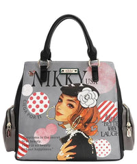 Eco-Leather Handbag with Side Pockets