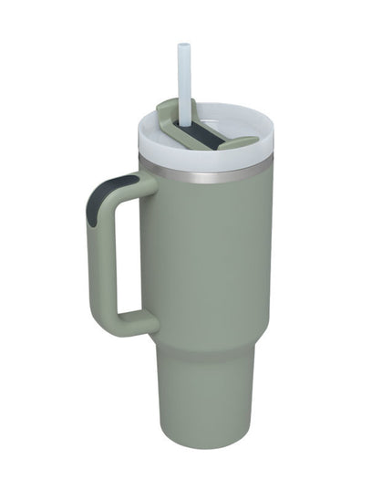 40 Oz Tumbler With Handle Straw Insulated, Stainless Steel Spill Proof Vacuum   For Car Gym Office Travel (No photo)