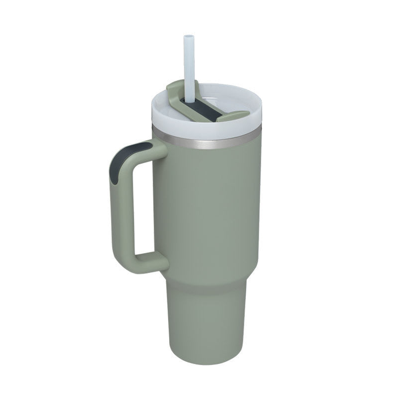 40 Oz Tumbler With Handle Straw Insulated, Stainless Steel Spill Proof Vacuum   For Car Gym Office Travel (No photo)