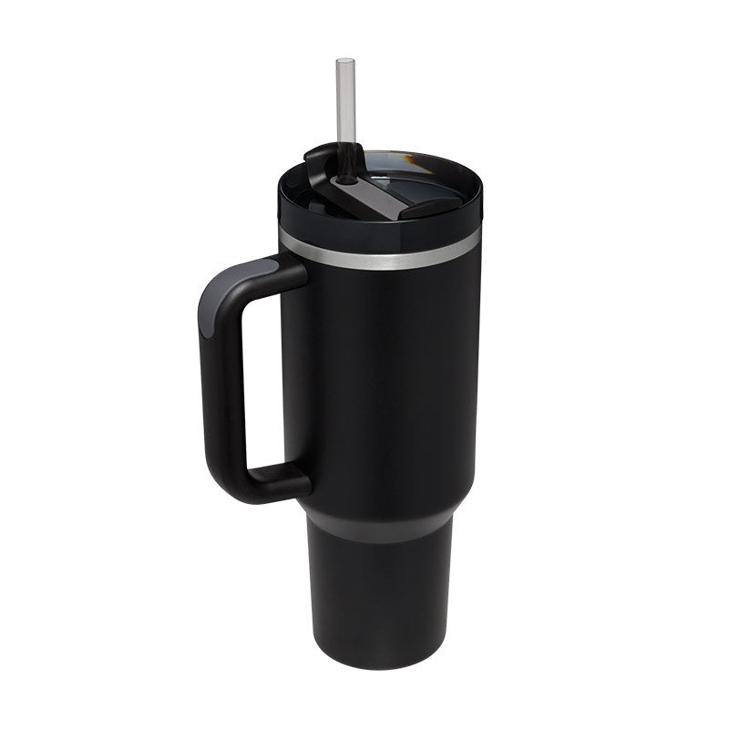 40 Oz Tumbler With Handle Straw Insulated, Stainless Steel Spill Proof Vacuum   For Car Gym Office Travel (No photo)