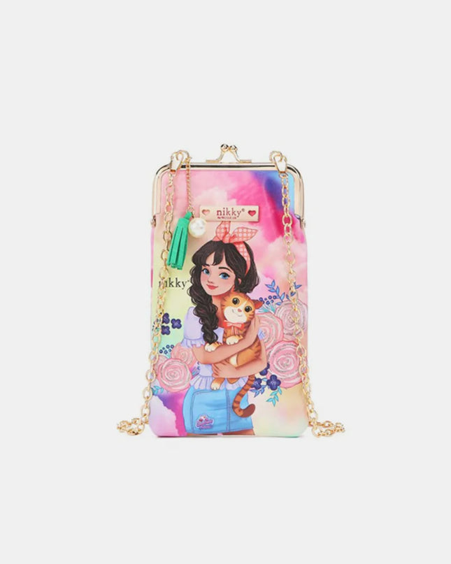 Nicole Lee USA Printed Kisslock Phone and Sunglass Purse