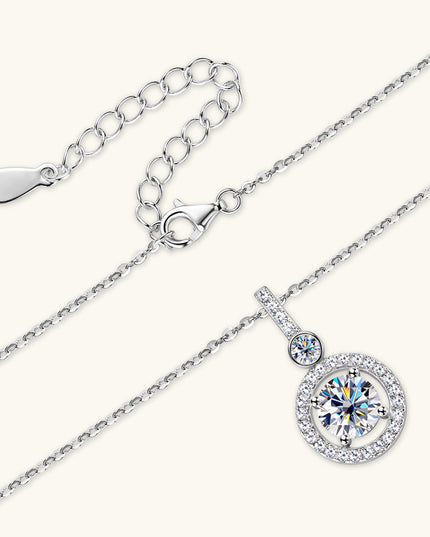 Fashion High-end Sense All Moissanite Necklace Trendy Cool Round