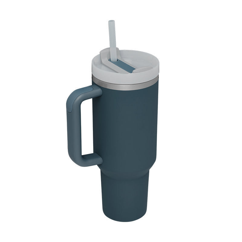40 Oz Tumbler With Handle Straw Insulated, Stainless Steel Spill Proof Vacuum   For Car Gym Office Travel (No photo)