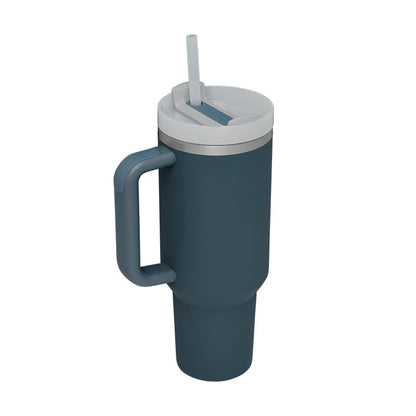 40 Oz Tumbler With Handle Straw Insulated, Stainless Steel Spill Proof Vacuum   For Car Gym Office Travel (No photo)