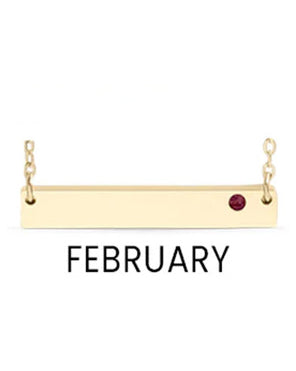 18K Gold PVD Stainless Steel Bar Birthstone Necklace (no photo Only text)