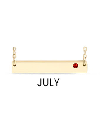 18K Gold PVD Stainless Steel Bar Birthstone Necklace (no photo Only text)