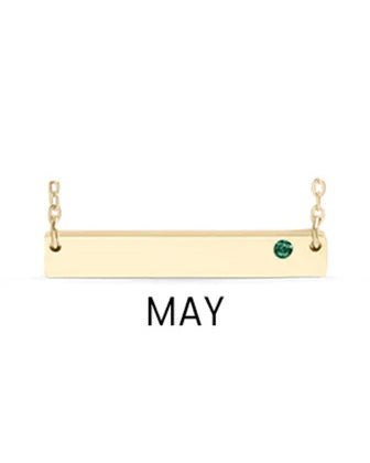 18K Gold PVD Stainless Steel Bar Birthstone Necklace (no photo Only text)