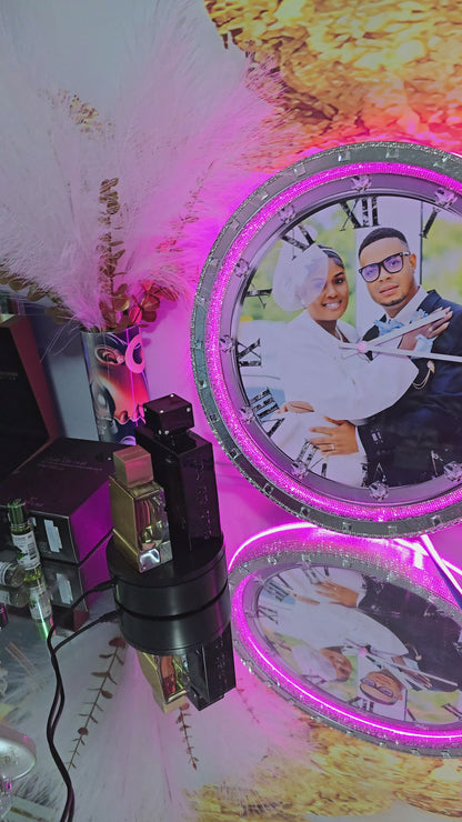 Custom Photo Wall Clock with LED Lights – A Timeless Memory” (Size 11x16)
