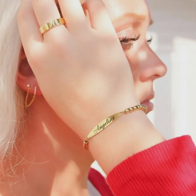 Bracelet 18K Gold PVD Stainless Steel ( please Name Only)