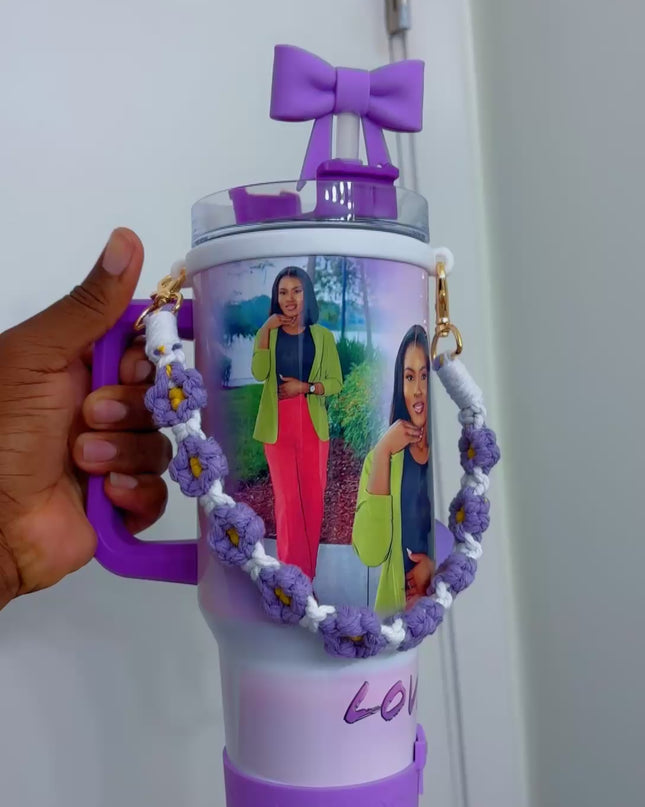 40oz Personalized Photo Tumbler with Charms (3 or 4photos only)