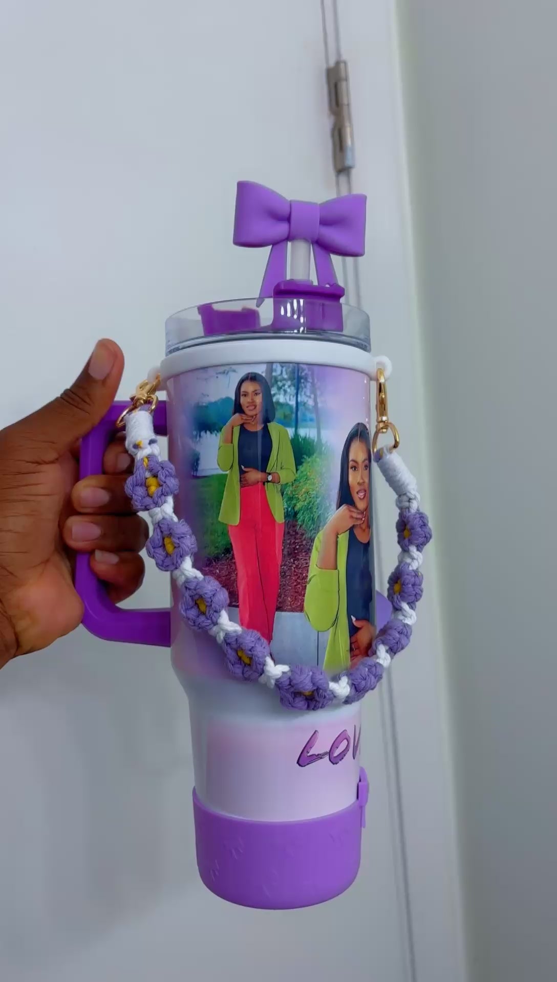 40oz Personalized Photo Tumbler with Charms (3 or 4photos only)