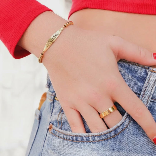 Bracelet 18K Gold PVD Stainless Steel ( please Name Only)