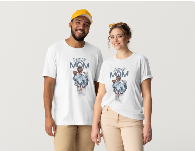 Super Mom Unisex Heavy Cotton Tee, Gift for Mothers Day