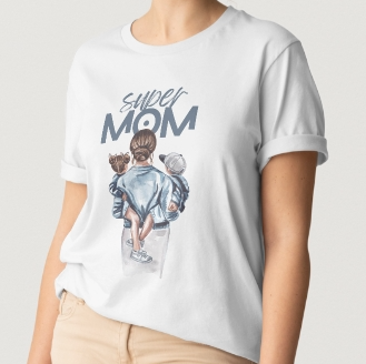 Super Mom Unisex Heavy Cotton Tee, Gift for Mothers Day