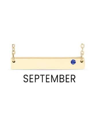 18K Gold PVD Stainless Steel Bar Birthstone Necklace (no photo Only text)